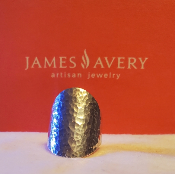 James Avery Retired Hammered Oval Ring, size 7.5